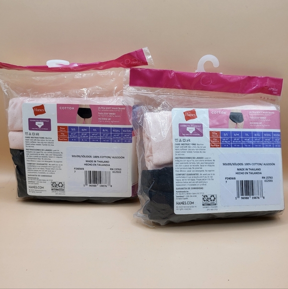 (2) Hanes Cotton Briefs 2 PACK (Size Large / 7) Women's BRAND NEW - Picture 2 of 2